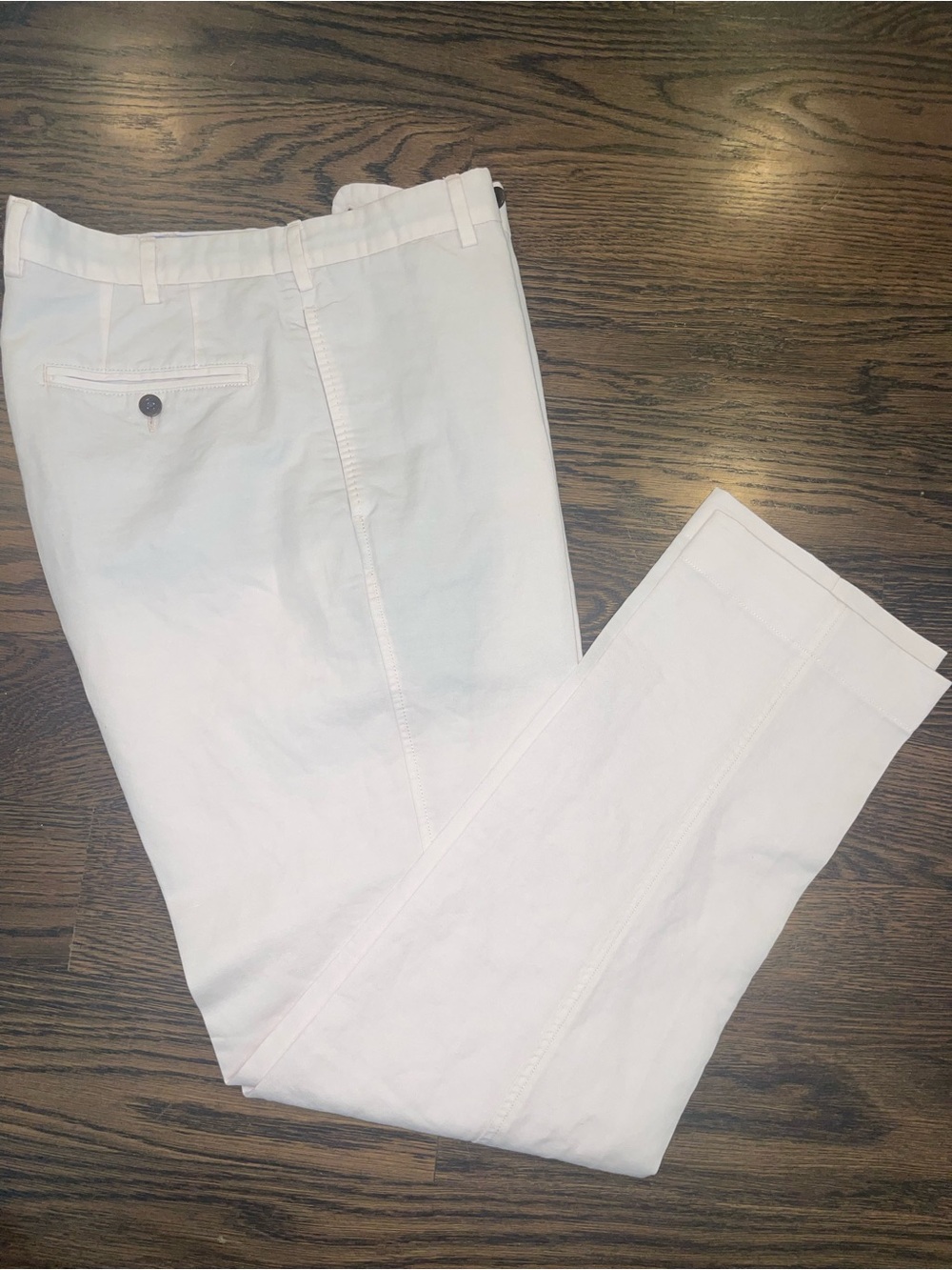Sid Mashburn Men’s 32 Pink Cotton Linen Chino Pants Flat Front Italy Fabric